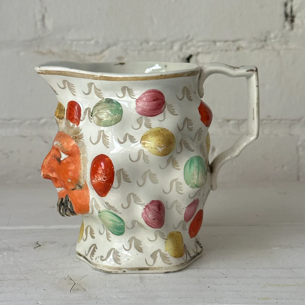 19th-century English Staffordshire Satyr Small Pitcher - Image 3