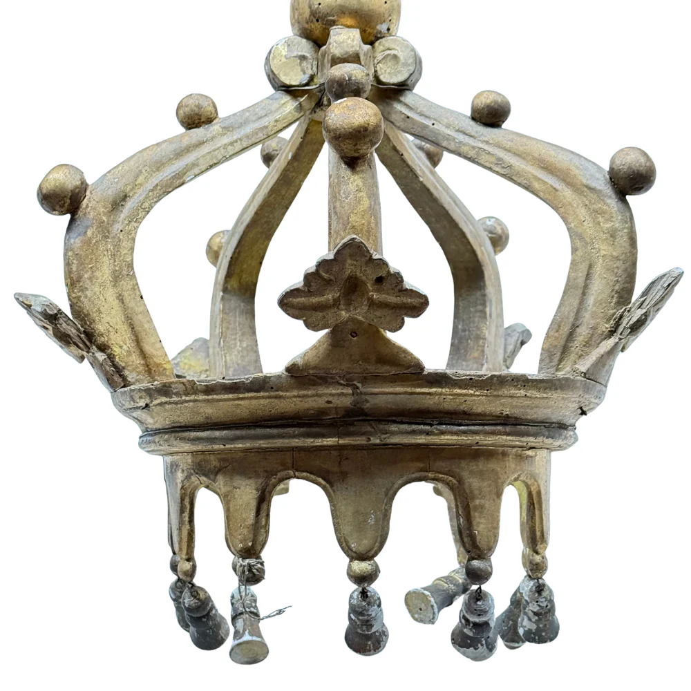 19th-century Italian Carved Wood Crown - Image 7