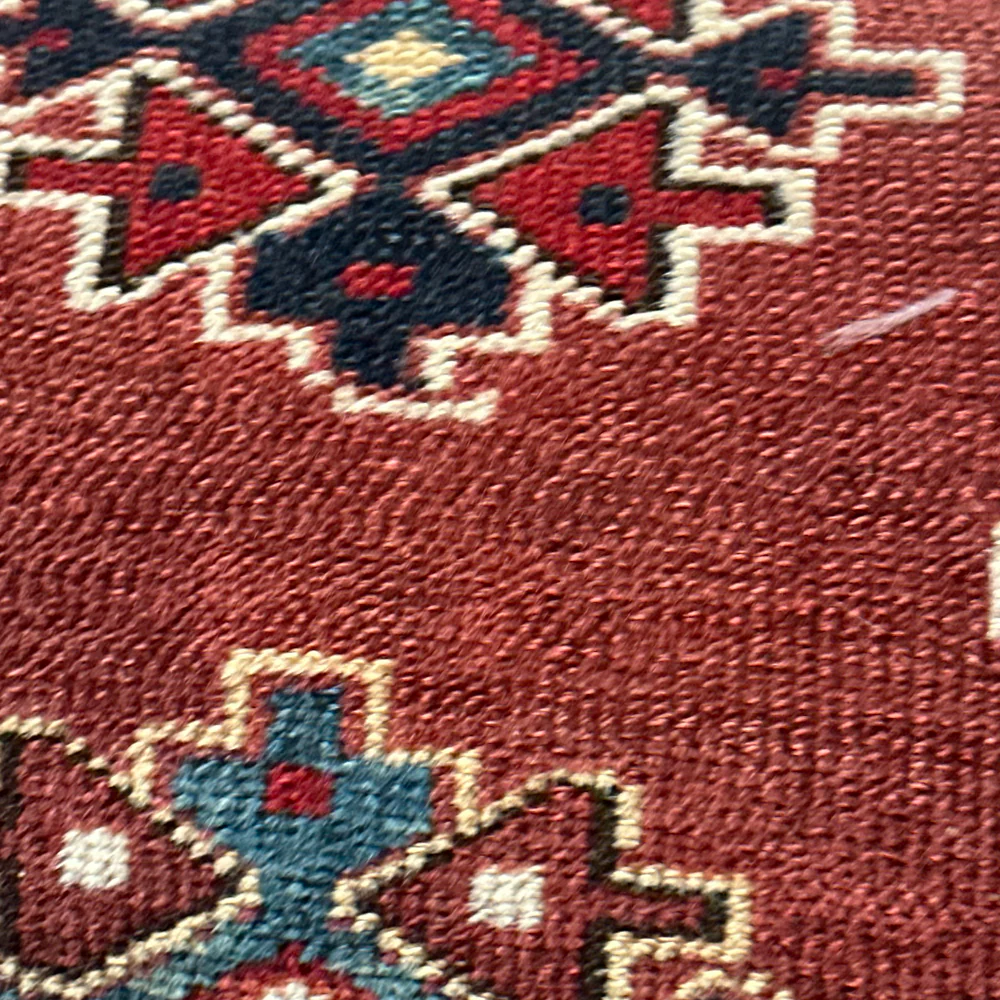 Antique Caucasian Rug Pillow #7 - Image 4