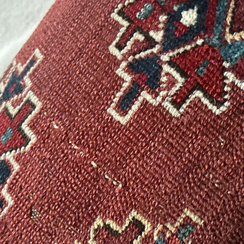 Antique Caucasian Rug Pillow #7 - Image 5
