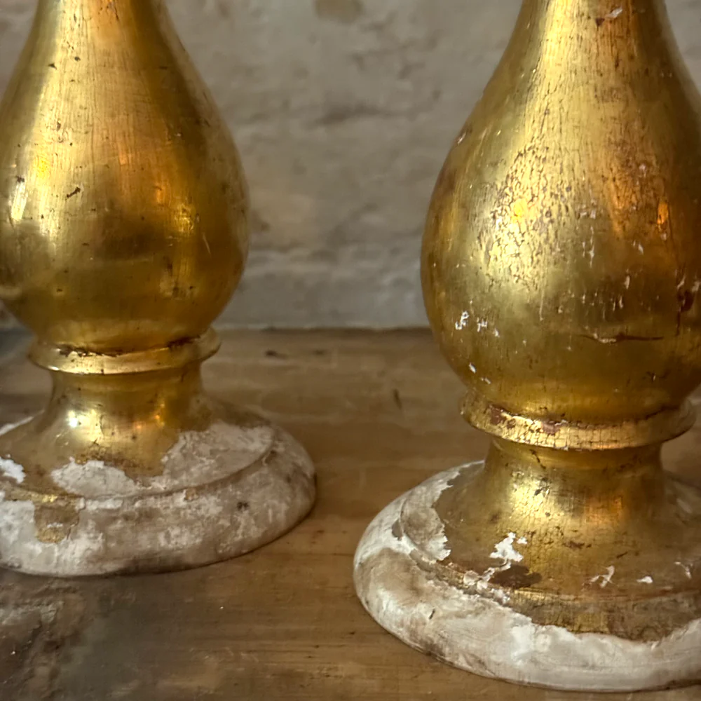 Pair of 19th-century Austrian Gilt Candlesticks (D) - Image 3